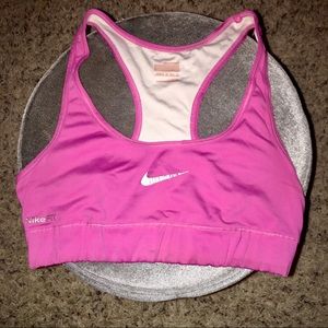 Pink Nike sports bra